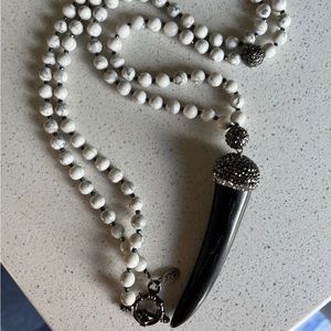 Dana Bain Original Original Handmade Howlite and Claw Statement Chakra Necklace